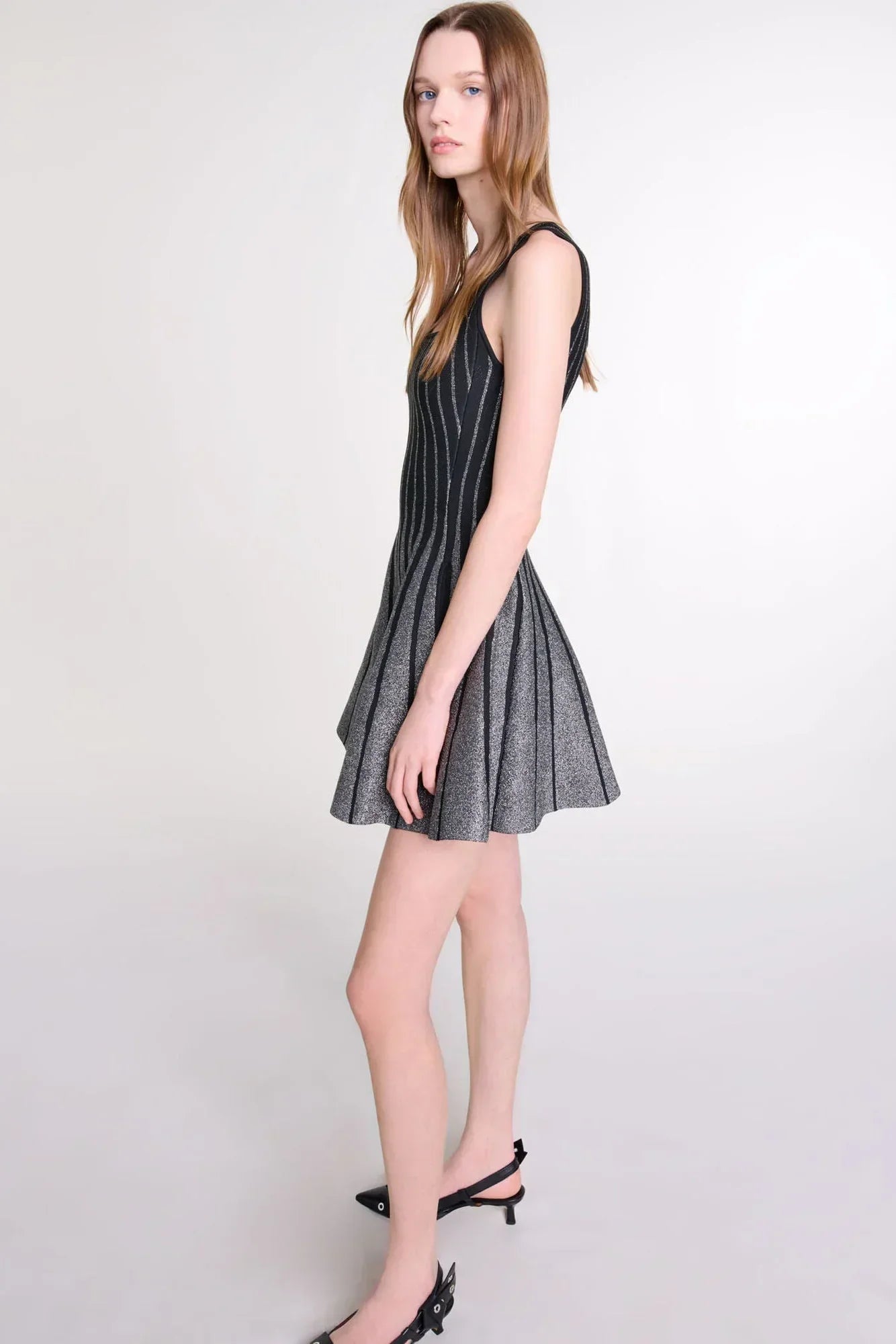 Abito Mini Fiorella a Righe Glitter
